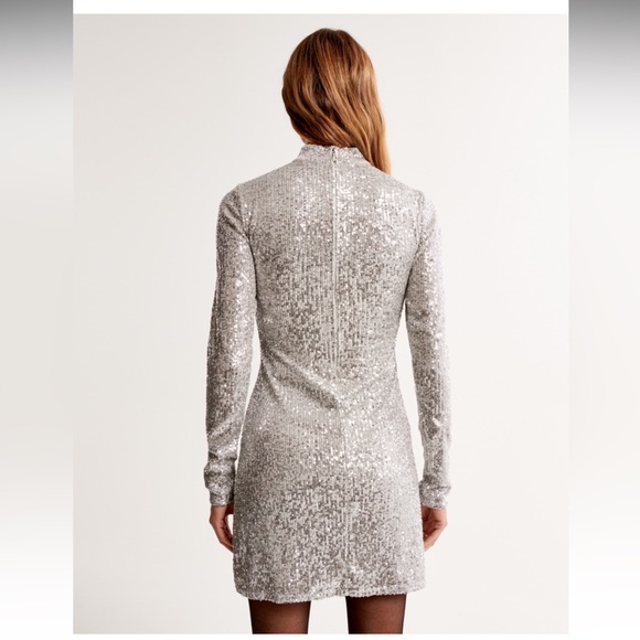 Abercrombie Long Sleeve sequin Mockneck mini dress - Picture 3 of 4